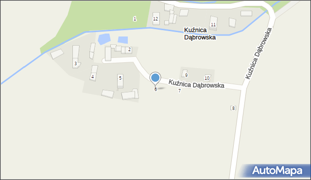 Kuźnica Dąbrowska, Kuźnica Dąbrowska, 6, mapa Kuźnica Dąbrowska