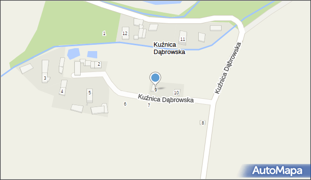 Kuźnica Dąbrowska, Kuźnica Dąbrowska, 9, mapa Kuźnica Dąbrowska