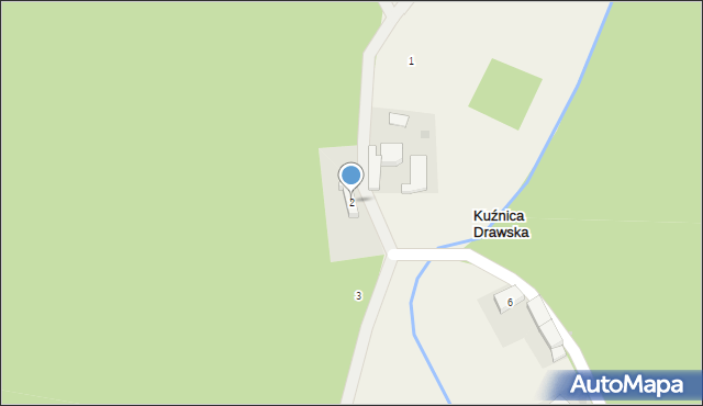 Kuźnica Drawska, Kuźnica Drawska, 2, mapa Kuźnica Drawska