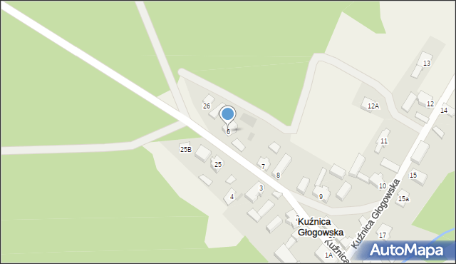 Kuźnica Głogowska, Kuźnica Głogowska, 6, mapa Kuźnica Głogowska