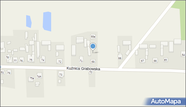 Kuźnica Grabowska, Kuźnica Grabowska, 69a, mapa Kuźnica Grabowska