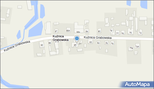 Kuźnica Grabowska, Kuźnica Grabowska, 85a, mapa Kuźnica Grabowska