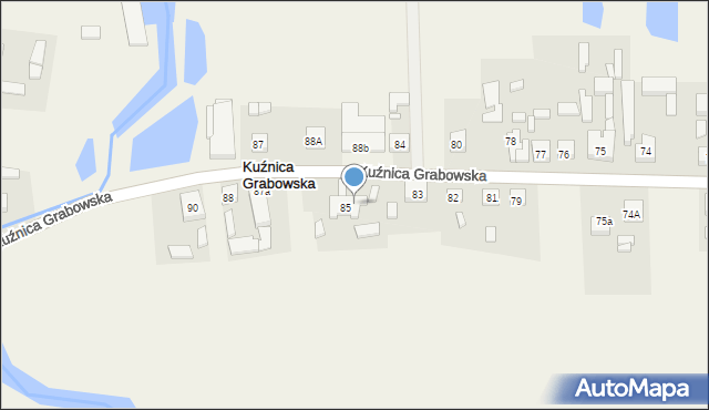 Kuźnica Grabowska, Kuźnica Grabowska, 85a, mapa Kuźnica Grabowska