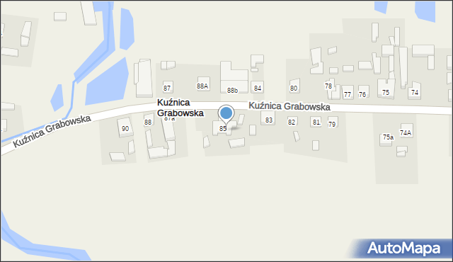 Kuźnica Grabowska, Kuźnica Grabowska, 85b, mapa Kuźnica Grabowska