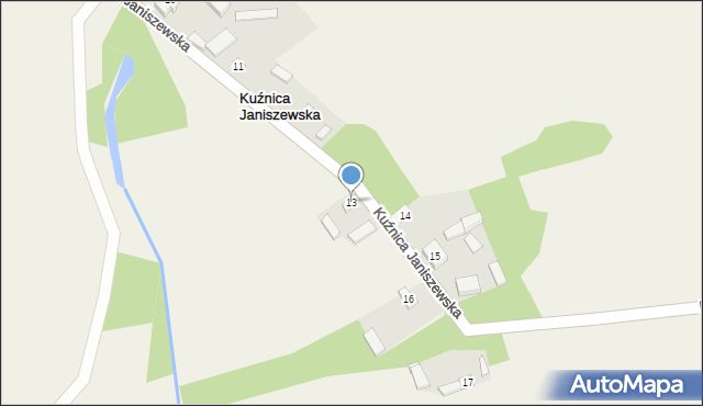 Kuźnica Janiszewska, Kuźnica Janiszewska, 13, mapa Kuźnica Janiszewska