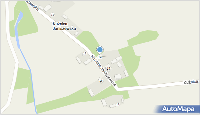 Kuźnica Janiszewska, Kuźnica Janiszewska, 14, mapa Kuźnica Janiszewska