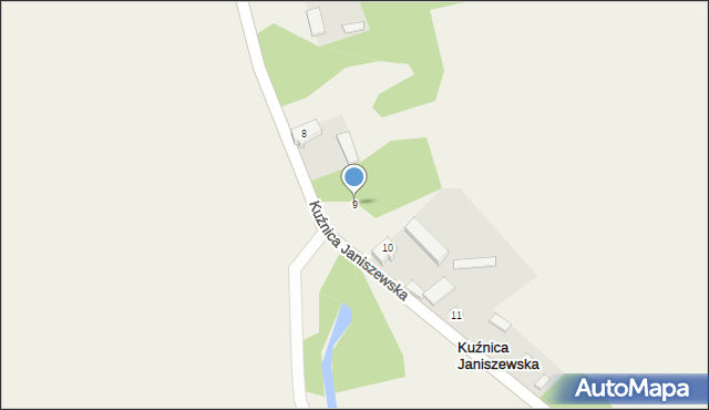 Kuźnica Janiszewska, Kuźnica Janiszewska, 9, mapa Kuźnica Janiszewska