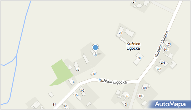 Kuźnica Ligocka, Kuźnica Ligocka, 31, mapa Kuźnica Ligocka