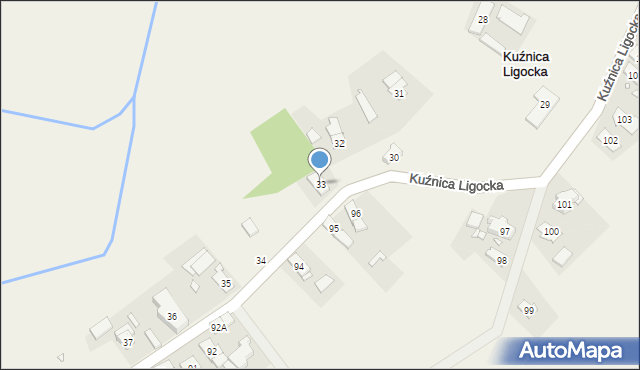 Kuźnica Ligocka, Kuźnica Ligocka, 33, mapa Kuźnica Ligocka