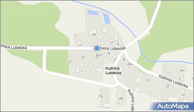 Kuźnica Lubiecka, Kuźnica Lubiecka, 15, mapa Kuźnica Lubiecka