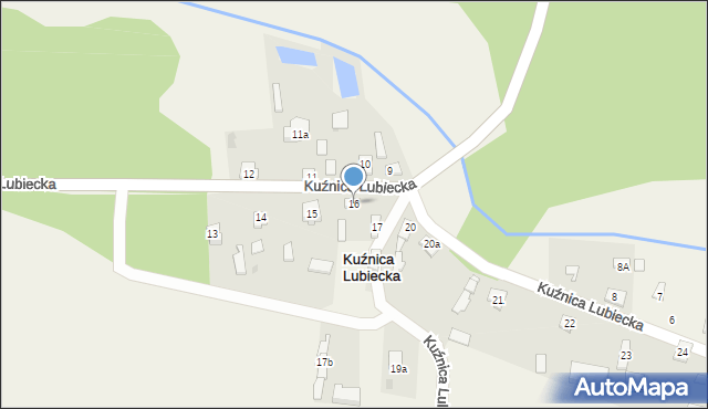 Kuźnica Lubiecka, Kuźnica Lubiecka, 16, mapa Kuźnica Lubiecka