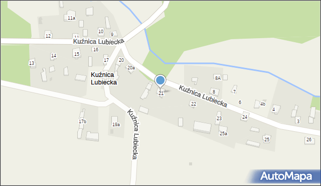 Kuźnica Lubiecka, Kuźnica Lubiecka, 21, mapa Kuźnica Lubiecka