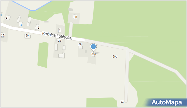 Kuźnica Lubiecka, Kuźnica Lubiecka, 29a, mapa Kuźnica Lubiecka