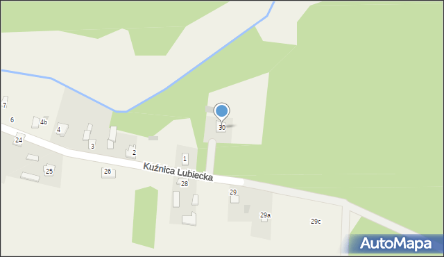 Kuźnica Lubiecka, Kuźnica Lubiecka, 30, mapa Kuźnica Lubiecka