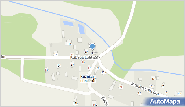 Kuźnica Lubiecka, Kuźnica Lubiecka, 9, mapa Kuźnica Lubiecka