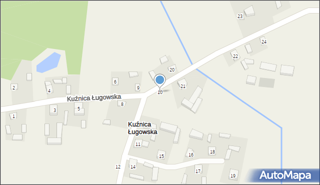 Kuźnica Ługowska, Kuźnica Ługowska, 10, mapa Kuźnica Ługowska