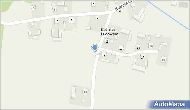 Kuźnica Ługowska, Kuźnica Ługowska, 12, mapa Kuźnica Ługowska