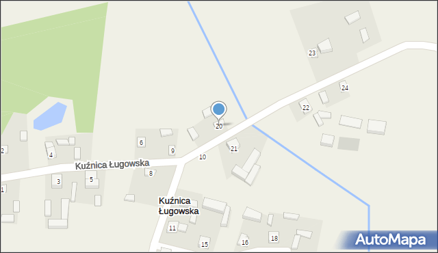 Kuźnica Ługowska, Kuźnica Ługowska, 20, mapa Kuźnica Ługowska