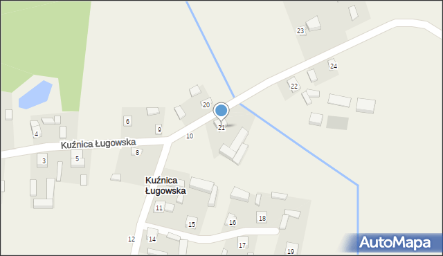 Kuźnica Ługowska, Kuźnica Ługowska, 21, mapa Kuźnica Ługowska