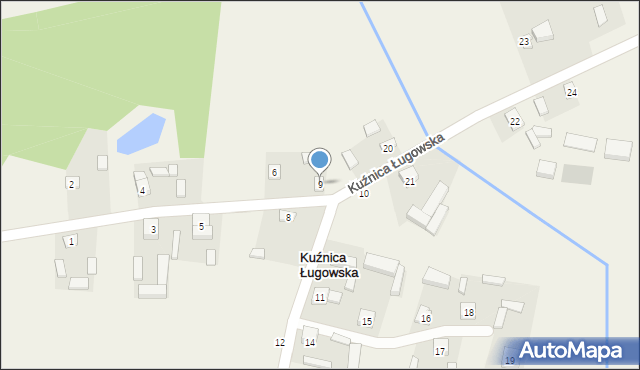 Kuźnica Ługowska, Kuźnica Ługowska, 9, mapa Kuźnica Ługowska