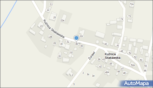 Kuźnica Skakawska, Kuźnica Skakawska, 34, mapa Kuźnica Skakawska