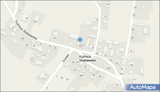 Kuźnica Skakawska, Kuźnica Skakawska, 40, mapa Kuźnica Skakawska