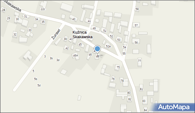 Kuźnica Skakawska, Kuźnica Skakawska, 48, mapa Kuźnica Skakawska