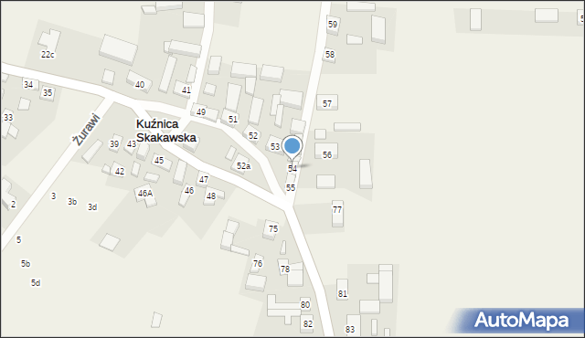 Kuźnica Skakawska, Kuźnica Skakawska, 54, mapa Kuźnica Skakawska