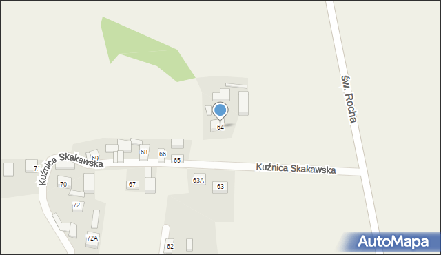 Kuźnica Skakawska, Kuźnica Skakawska, 64, mapa Kuźnica Skakawska