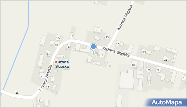 Kuźnica Słupska, Kuźnica Słupska, 13, mapa Kuźnica Słupska