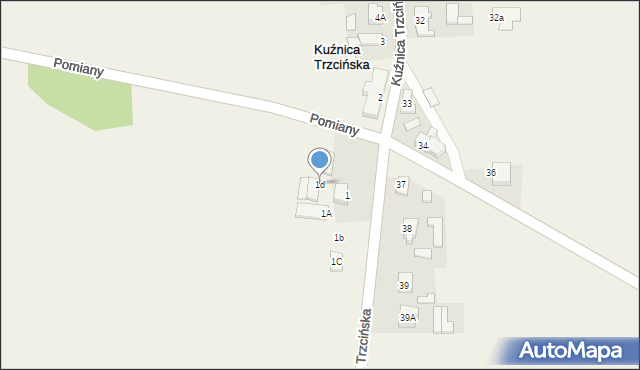 Kuźnica Trzcińska, Kuźnica Trzcińska, 1d, mapa Kuźnica Trzcińska