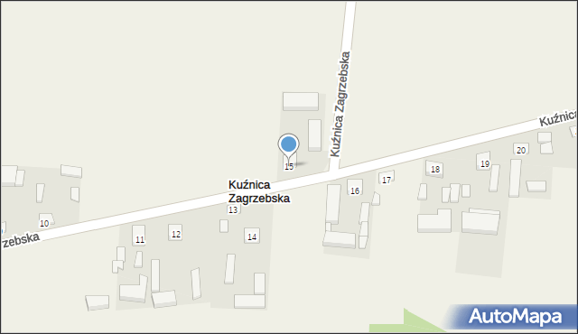 Kuźnica Zagrzebska, Kuźnica Zagrzebska, 15, mapa Kuźnica Zagrzebska