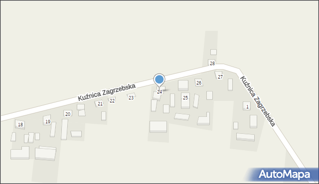 Kuźnica Zagrzebska, Kuźnica Zagrzebska, 24, mapa Kuźnica Zagrzebska