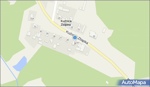 Kuźnica Zbąska, Kuźnica Zbąska, 25, mapa Kuźnica Zbąska