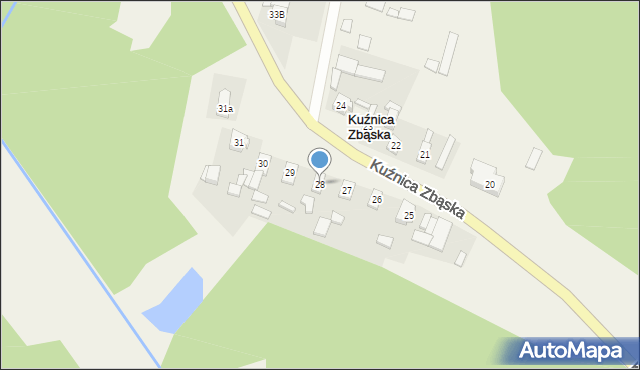 Kuźnica Zbąska, Kuźnica Zbąska, 28, mapa Kuźnica Zbąska