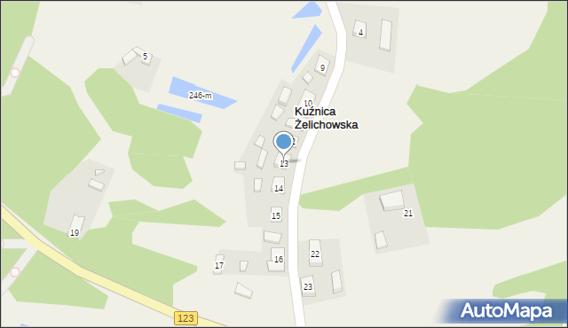 Kuźnica Żelichowska, Kuźnica Żelichowska, 13, mapa Kuźnica Żelichowska