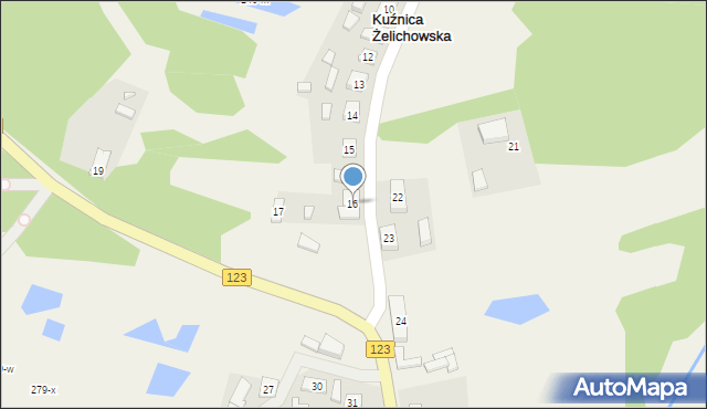 Kuźnica Żelichowska, Kuźnica Żelichowska, 16, mapa Kuźnica Żelichowska