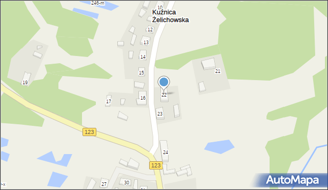 Kuźnica Żelichowska, Kuźnica Żelichowska, 22, mapa Kuźnica Żelichowska