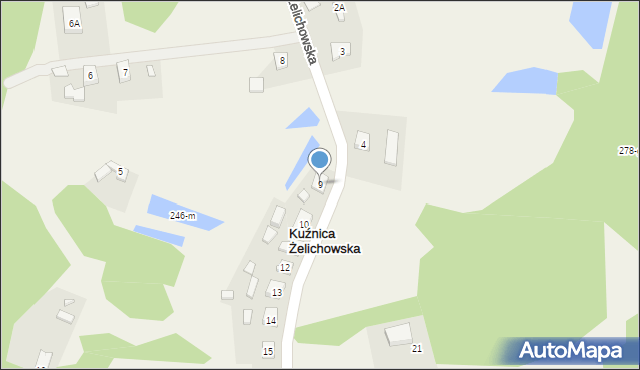 Kuźnica Żelichowska, Kuźnica Żelichowska, 9, mapa Kuźnica Żelichowska