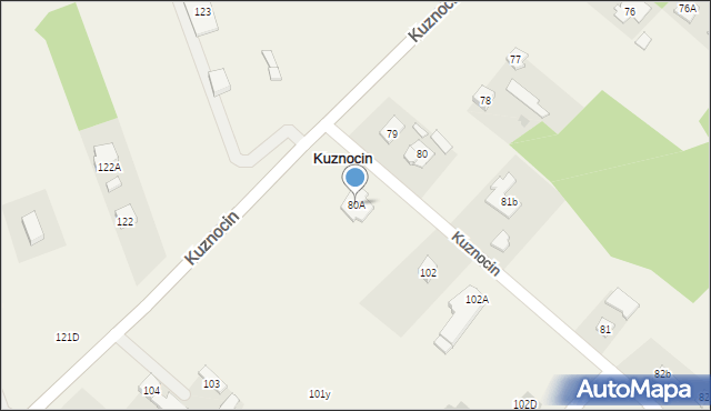 Kuznocin, Kuznocin, 80A, mapa Kuznocin