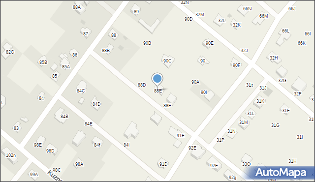 Kuznocin, Kuznocin, 88E, mapa Kuznocin