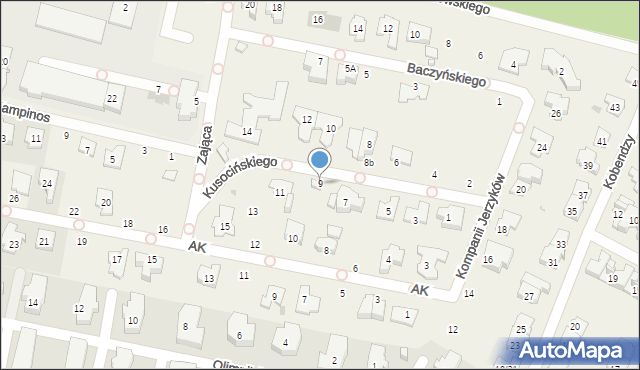 Latchorzew, Kusocińskiego Janusza, 9, mapa Latchorzew