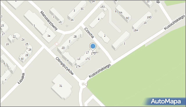 Lębork, Kusocińskiego Janusza, 17D, mapa Lębork