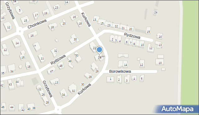 Leszno, Kurkowa, 24, mapa Leszno