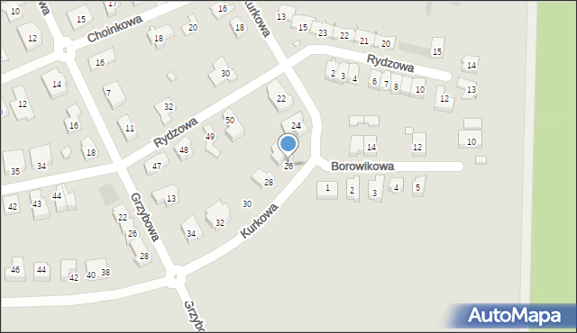 Leszno, Kurkowa, 26, mapa Leszno