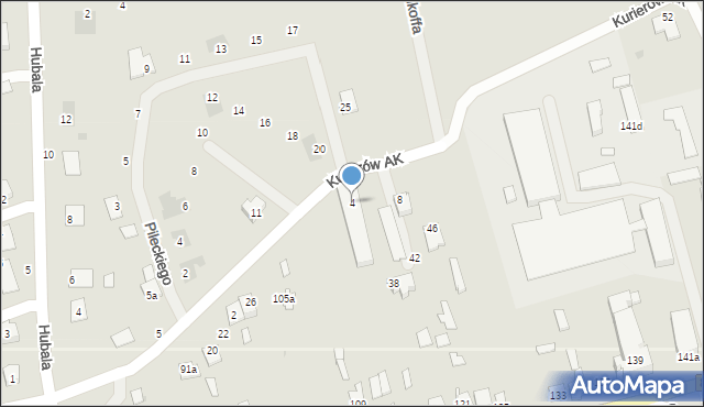 Lubaczów, Kurierów Armii Krajowej, 4, mapa Lubaczów