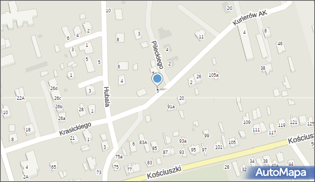 Lubaczów, Kurierów Armii Krajowej, 5, mapa Lubaczów