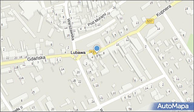 Lubawa, Kupnera, 6, mapa Lubawa