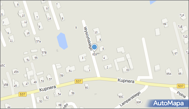 Lubawa, Kupnera, 61b, mapa Lubawa