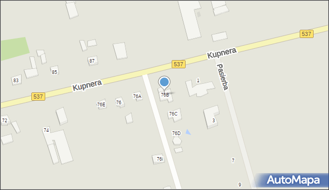 Lubawa, Kupnera, 76B, mapa Lubawa